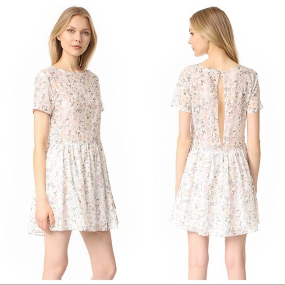 Anine Bing Floral Mini Dress with Keyhole Back